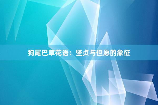 狗尾巴草花语：坚贞与但愿的象征